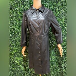 Faux black leather dress